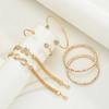 6pcs Vintage Gold Color Eight Word Butterfly Heart Bracelet Set for Women Punk Sparkling Rhinestone Infinity Cuff Bangle Jewelry
