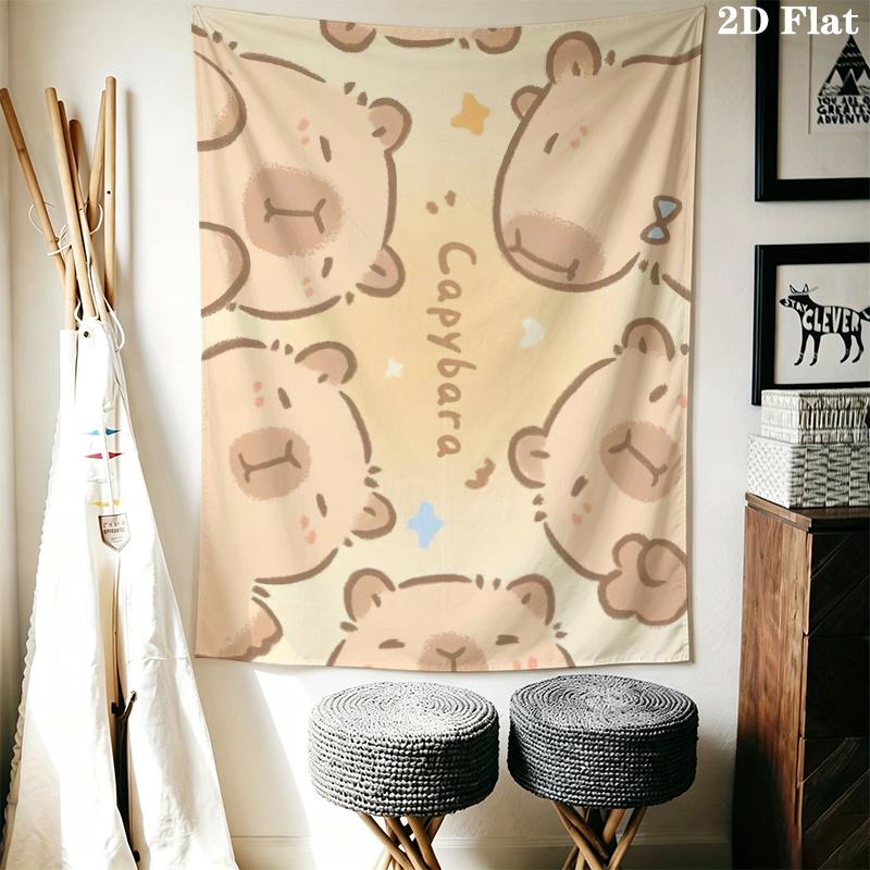 Capybara Wall Tapestry Aesthetic Wall Hanging Printed Fabric Blanket Decorative Tapestries for Bedroom Living Room Home Decor