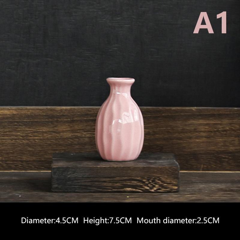 Мини-керамическая ваза для цветов, вазы для гидропоники в стиле скандинавского стиля, креативный декор комнаты, цветочные горшки для бутылок, настольные украшения, красочная ваза