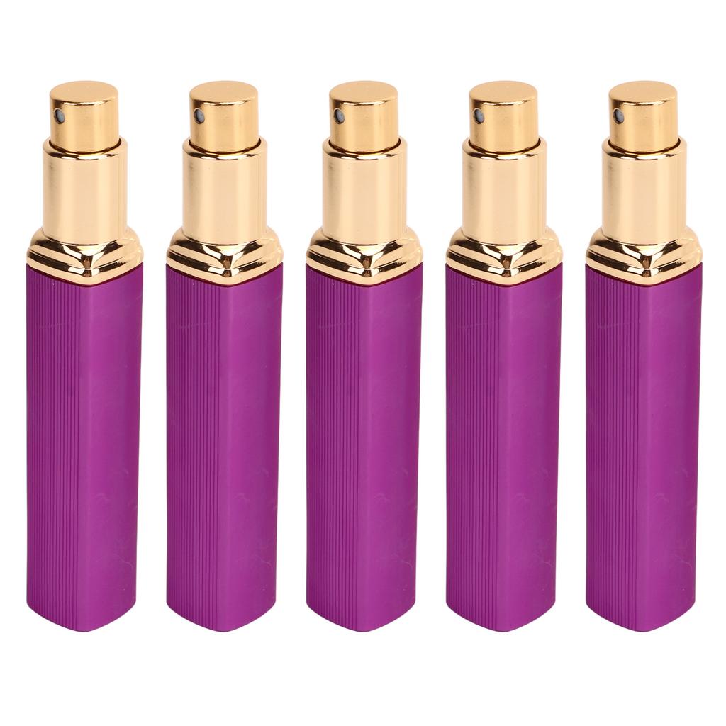 5pcs Travel Spray Bottles Eletrolytic Aluminium 12ml Refillable Perfume Bottles Durable Pocket