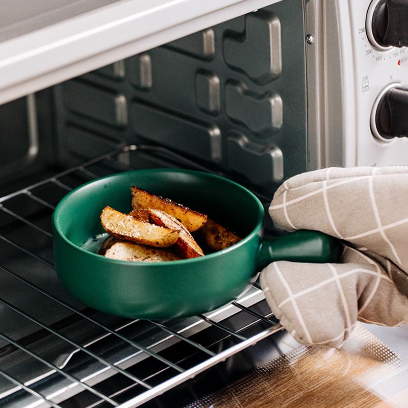 6-дюймовая фарфоровая форма для выпечки, десертная чаша, формочка для выпечки, обеденная тарелка, блюда для пасты, миска для запеченного риса с ручкой, подходит для использования в микроволновой печи