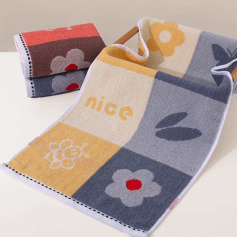 Cotton Towel Thickened Jacquard Soft Absorbent Adult Household Polyester Cotton Towel Quick Drying Towel Cotton Children's Face Towel