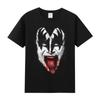 New Summer Fashion Kiss Rock Metal Band T-shirt with Printed Cotton Round Neck Short Sleeve T-shirt Hip Hop Men's Street Top
