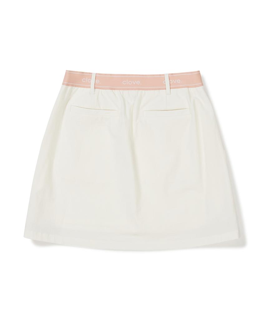 Clove [24Ss Clove] Logo Waistband Skirt (White)