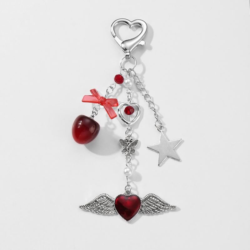 Красный Брелок-бантик, Подвеска для сумки, Милый Простой Любовный Бантик, Изысканное Украшение для Подвешивания на Рюкзак, Подарки