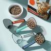 Лопатка для корма для животных 2-в-1 с зажимом для пакета, многофункциональная ложка для корма для собак, кошек, с длинной ручкой, прозрачный мерный стаканчик для животных для контроля порций