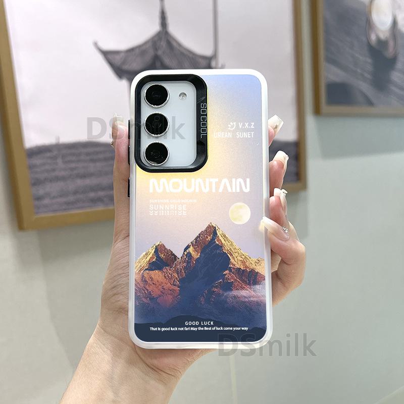 Красочный чехол для мобильного телефона Samsung Laser S24Plus для S23/S22 Aurora White, S21/Snow Mountain Gradient ULTRA
