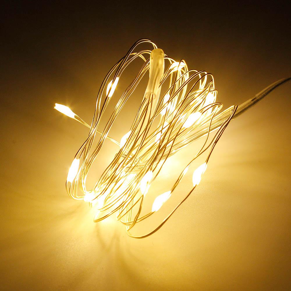 1 м, 2 м, 3 м, 5 м светодиодные гирлянды с серебряной проволокой, фея, 10-50 светодиодов, гирлянда для дома, рождественская елка, украшение для свадебной вечеринки