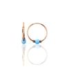 Sterling Silver 17 Mm Turquoise Stone Hoop Earrings