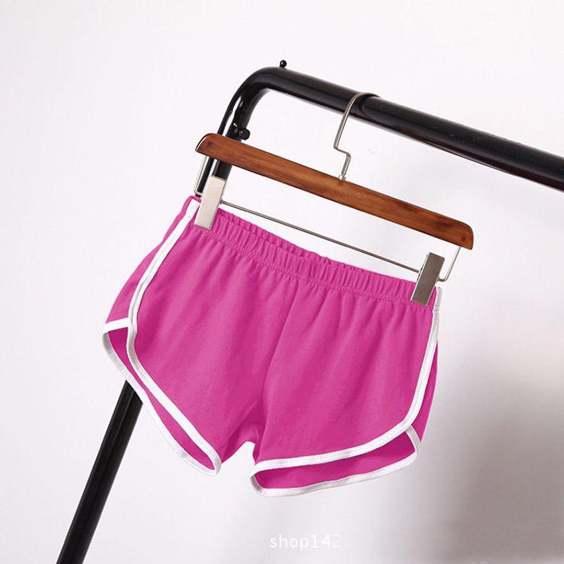 New Fashion Export Sports Shorts Women's Home Casual Solid Color Fashion Yoga Beach Pants Candy Color Hot Pants