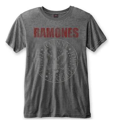 Unisex Shirt Cotton Oversize Large Size Oficial The Ramones Presidential Seal Burnout