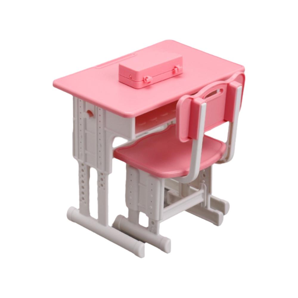 1set Chairs Furniture Model Simulated Dollhouse Desks Dollhouse School Desk Doll Accessories