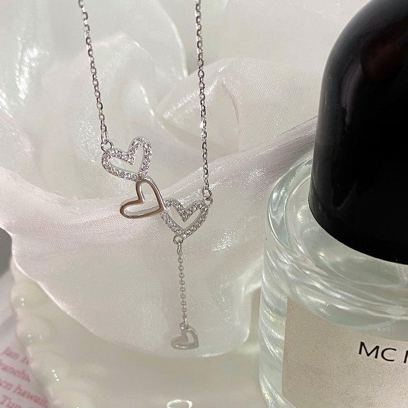 Ожерелье с кисточками Love Tassel, модное, милое, универсальное, цепочка на ключицу, легкая роскошь, усыпанная бриллиантами, ощущение высокого класса