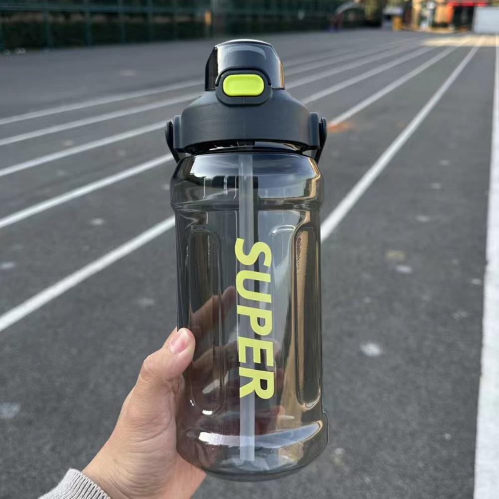Graduated Sports Kettle with Straw 1.3L 1.5L 2L Fitness Drinking Bottle Climbing