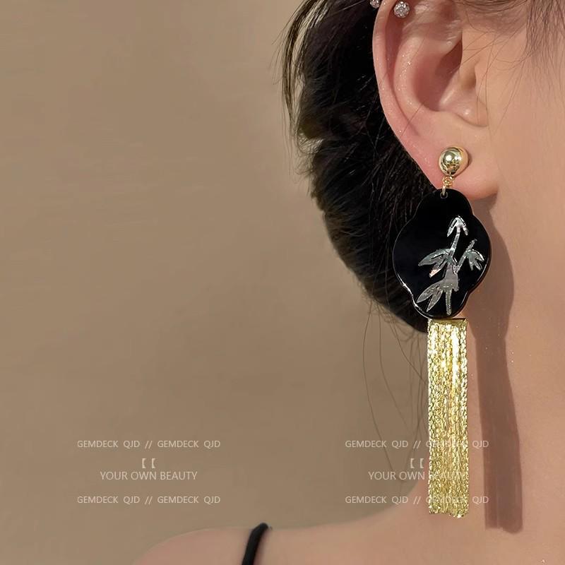 Роскошные европейские и американские серьги-пусеты с бриллиантовой кисточкой для вечеров и вечеринок