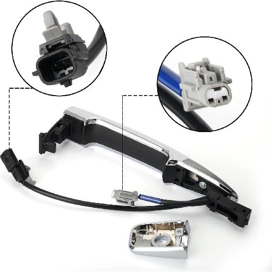 806469N00A Внешняя хромированная ручка двери, передняя левая, сторона водителя, с датчиком и системой бесключевого доступа Smart Keyless Entry, Для Nissan 2009-2018