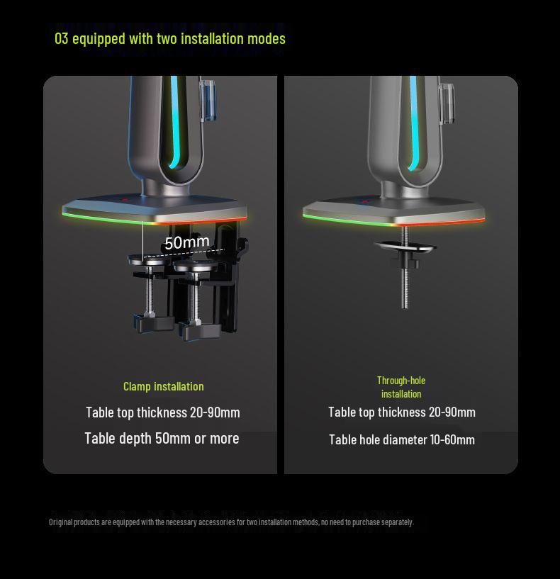RGB Gaming Ultrawide Curved Monitor Stand with Adjustable Height and Swivel