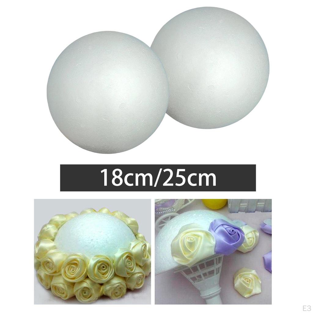 2 Pieces Craft Foam Balls Christmas Pendant Supplies White for Household School Project