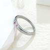 Sugar Cube Powder Zircon Smooth Plain Ring Women's Niche High-end Light Luxury Ring Titanium Steel Non-fading Finger Ring