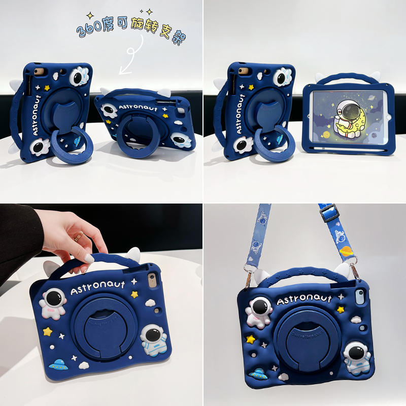 Cute Kids Case For Samsung Galaxy Tab A 10.1 A7 10.4 Lite8.7 A8 10.5 A9+A11+plus 11 Tablet Cover 360 Rotation Handle Stand Funda