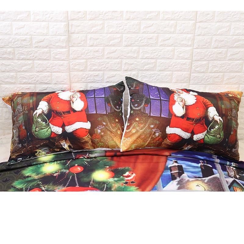 Classic Christmas Kids Duvet Cover Pillow Cases Quilt Cover Santa Claus Bedding Ensemble