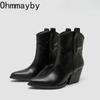 Мода остроносые женские ботинки челси модные туфли без застежек осень-зима толстые высокие каблуки женские короткие ботинки