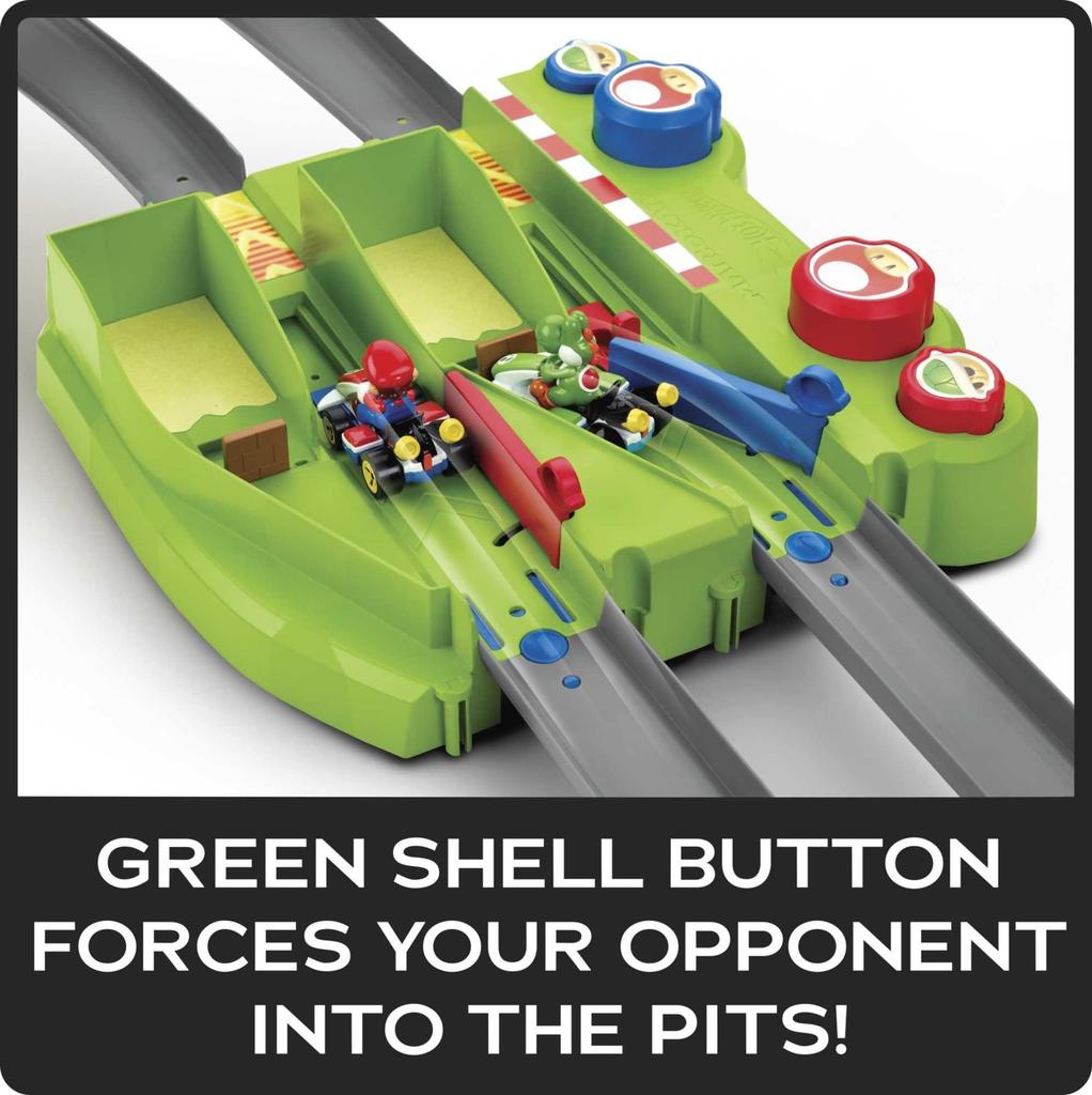 Набор для гонок Mario Kart Circuit от Hot Wheels для детей от 5 лет [Включает 1 машинку Марио и 1 машинку Йоши] GCP27