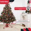KOTARBAU® Metal Christmas Tree Stand with Water Container, Wrapped, Decorative, Red, 52 x 23 cm