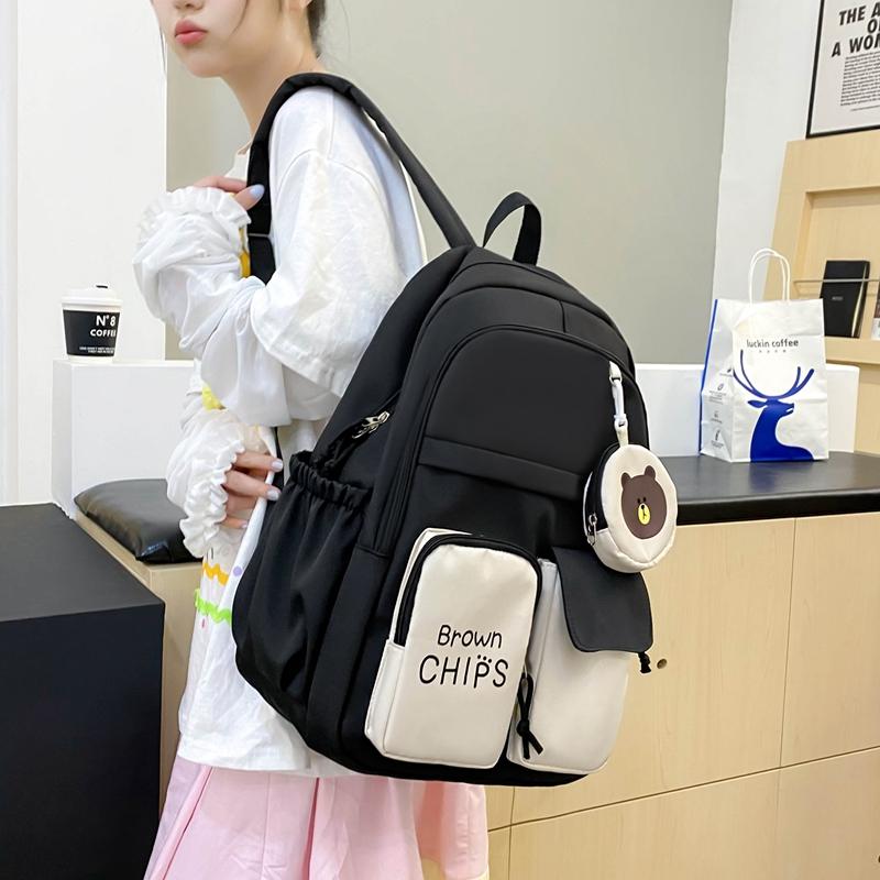 Рюкзак из трех предметов, набор цветных блоков, студенческий школьный рюкзак, женский рюкзак большой вместимости, сумка для письма с сумкой для ручек