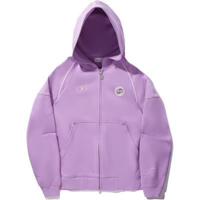 Li Ning Худи на молнии с принтом Свободная куртка Женские куртки AWDVE52-4