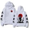 New Men's Anime Pattern Printed Hoodie Drawstring Long Sleeved Solid Color Hoodie Fashion Casual Pocket Hooded Sweatshirt