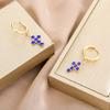 Stainless Steel 18K Real Gold Plated Micro Paved Cross Pendant Earrings for Women Fashion Hoop Earrings Tarnish Resistant