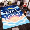 God is Good Inspirational Sun Rug Non-slip rug suitable for living room and bedroom sofas.