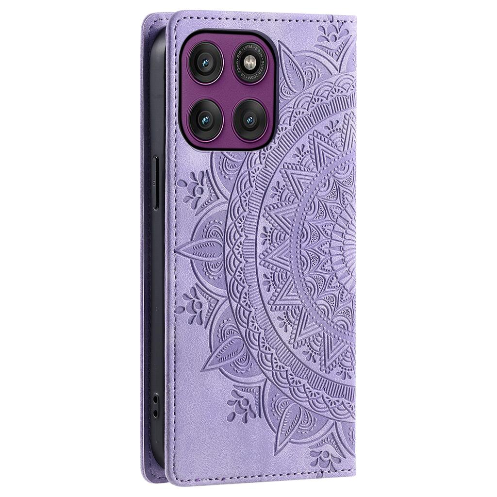 Чехол для Motorola Edge 60 Pro 5G, кожаная обложка для телефона с магнитным закрытием, с нанесенным узором