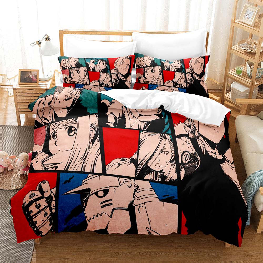 Anime Fullmetal Alchemist Bedding Collections Duvet Cover Collection With Pillowcase Twin Full Queen King Bedclothes With Bed Linen Home Textiles