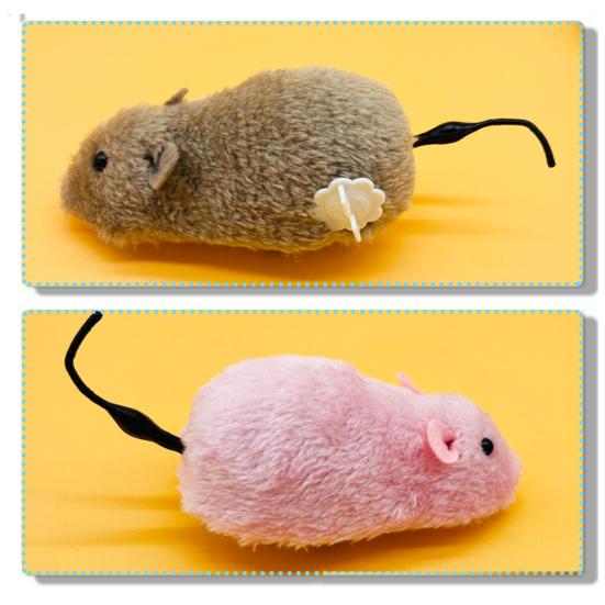 Wind-Up Mouse Cat Toy Realistic Furry Mouse Interactive Pet Toy Funny Moving Mouse for Chasing And Pouncing Play Stimulates Cats Hunting Instincts