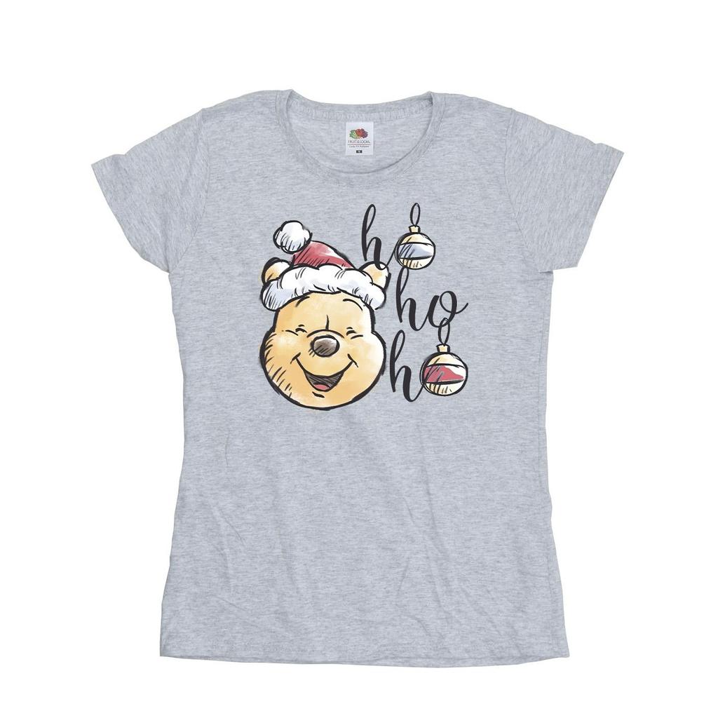 Disney Womens/Ladies Winnie The Pooh Ho Ho Ho Baubles Cotton T-Shirt