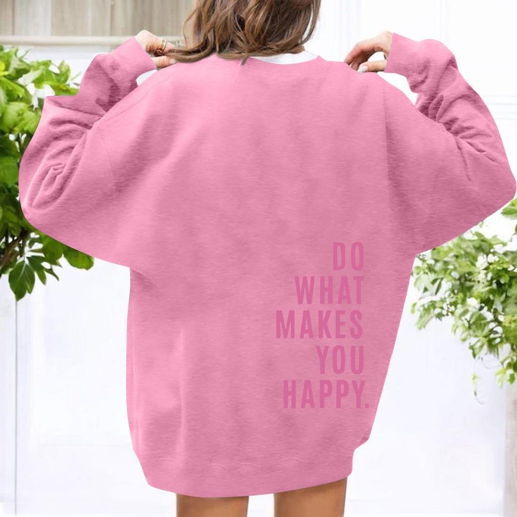 Унисекс Длинные рукава Повседневный однотонный круглый вырез Толстовка Топ