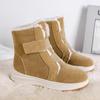 Женские зимние утепленные высокие ботинки для снега с подкладкой на липучках, ретро, с толстой подошвой, большие размеры, теплые ботинки для снега