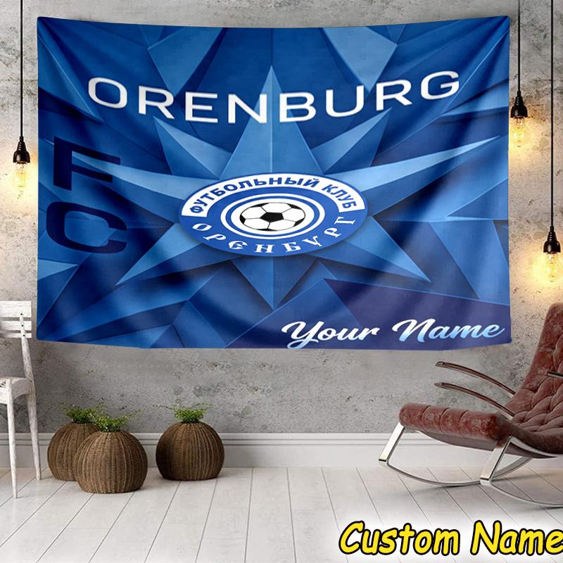 Custom Name Football Club Orenburg Emblem Tapestry Room Decoration Wall Hanging for Living Room Bedroom, dormitory, Birthday and Christmas gifts
