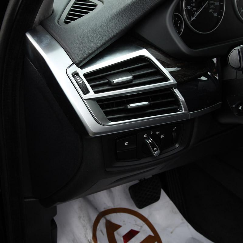 Для BMW X5 f15 X6 F16 2014-2018 ABS хром/углеродное волокно текстура автомобиля Кондиционер Выходное вентиляционное отверстие рамка Наклейка на отделку автомобиля