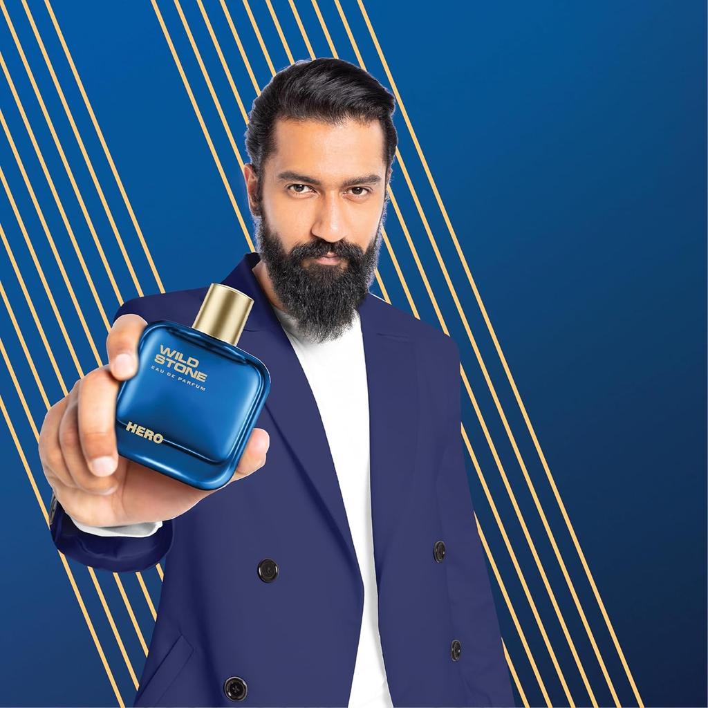 Wild Stone Hero Eau De Parfum For Men 100ml Long Lasting Luxury Fragrance With Woody Marine Notes Ideal Gift Perfume For Him