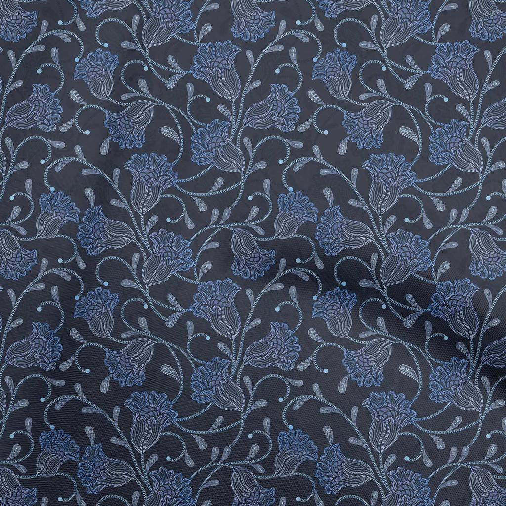 oneOone Cotton Flex Gray Fabric Dotted Floral Diy Clothing Quilting Fabric Print Fabric By Yard 40 Inch