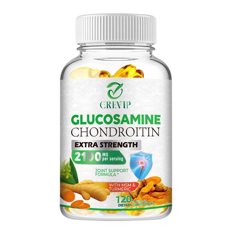 GREVIP Glucosamine Chondroitin Capsules, Joint Support Supplement, Antioxidant Benefits, Relieves Back and Hand Pain