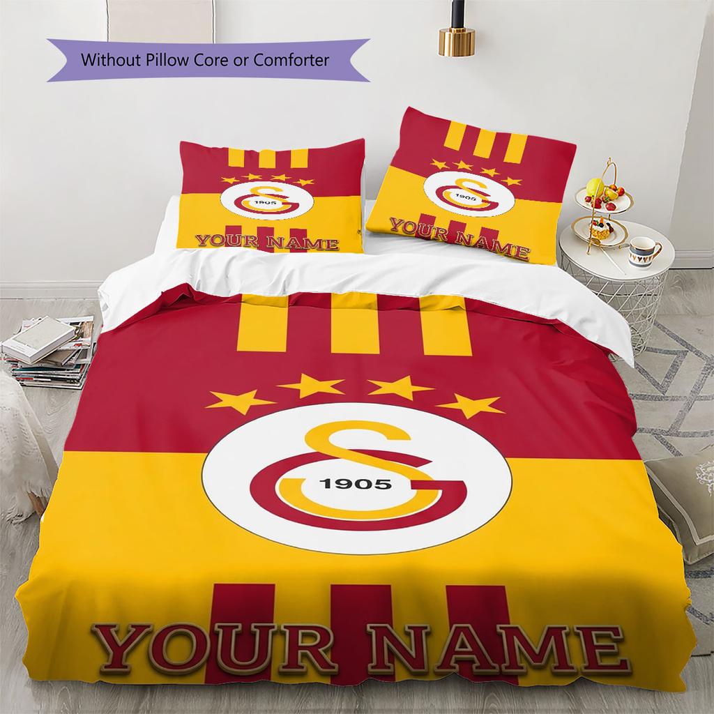 Galatasaray S Custom Name Pattern Bedding,Quilt Set Quilt Cover Pillowcase Home Birthday Gift(1 * duvet cover + 2 * pillowcase, without core)