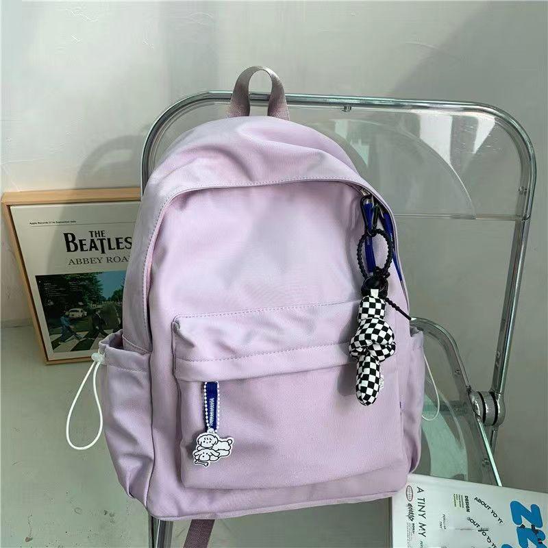 IELGY Ins Wind Japanese Soft Girl Schoolbag Female, Korean Version Solid Color Versatile Girl Backpack Junior High School Student High School Student
