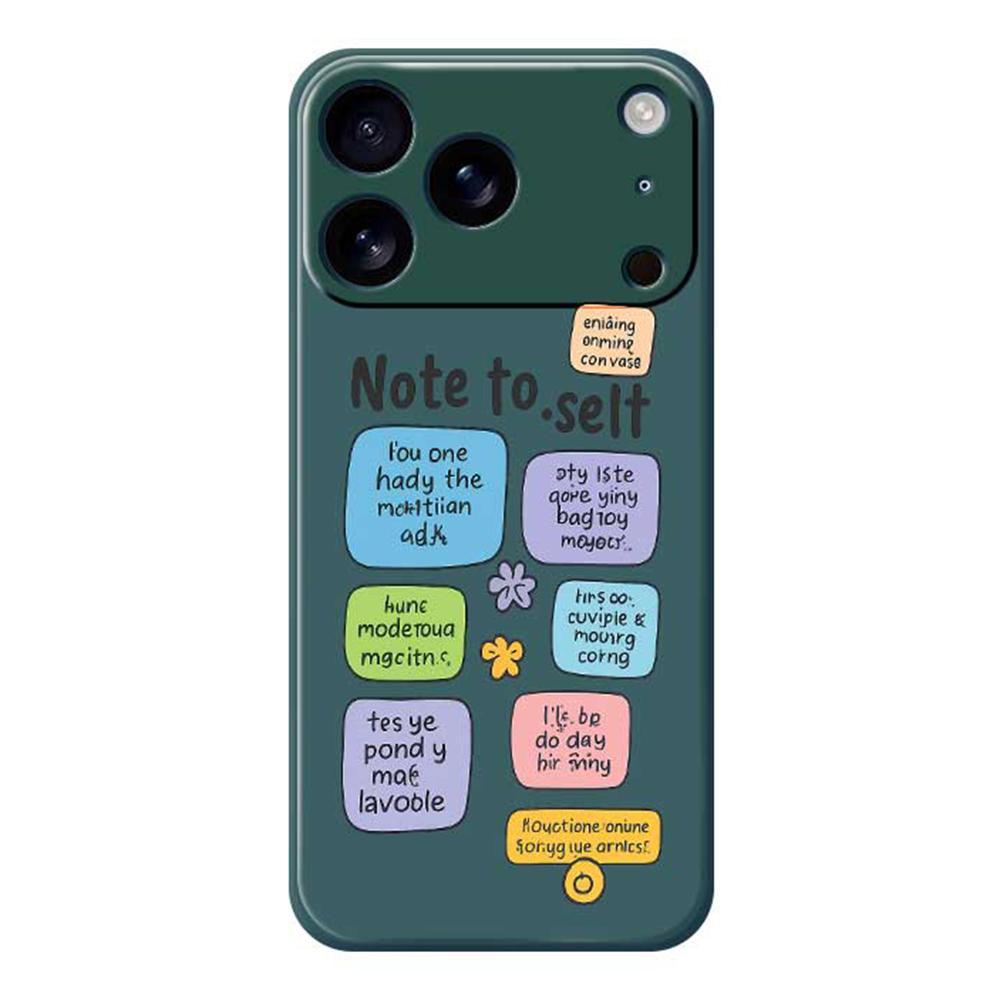 For iPhone 17 Pro Max Case Colored Sticky Notes Pattern Printing Straight Edge TPU Phone Back Cover