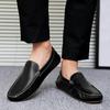 Мужские повседневные кожаные мокасины Мужская обувь на плоской подошве Мокасины Деловая минималистская обувь для мужчин Черные туфли без застежек для вождения Отдых Прогулки