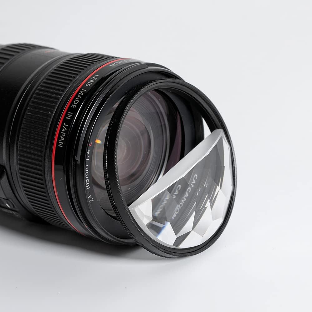 TDH [3-Piece Set] Lens Filter 77mm Half-Size Multi-Faced Kaleidoscope Glass Prism Main Filter Effect Filter Multi-Refracting Special Effect Kaleidosco
