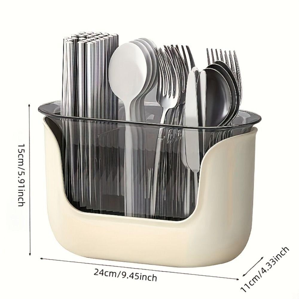 Multifunction Cutlery Drain Rack 3 Grids Utensil Drying Rack Non-toxic Kitchen Utensil Holder Home